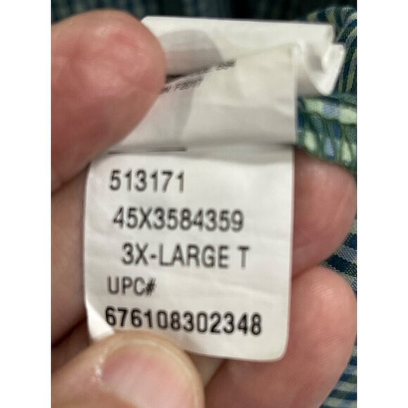 Mens Izod Non-Iron Stretch Gingham Check Dress Shirt 3XLT Cotton Polyester Blend - Picture 3 of 10